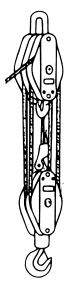 62.What is the mechanical advantage of the reeving arrangement shown?