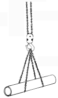 What is the mechanical advantage of the reeving arrangement for the hoist shown in the diagram.Explain how you know.