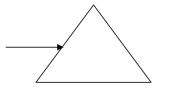  <strong>A ray of light is incident on an equilateral triangular prism with an index of refraction of 1.23.The ray is parallel to the base of the prism when before it enters the prism as shown in the figure.What is the angle of the ray relative to the normal when it emerges from the triangular prism? (Assume that the ray does not exit from the base.)  </strong> A)24<sup> \circ </sup> B)30<sup> \circ </sup> C)46<sup> \circ </sup> D)54<sup> \circ </sup> E)62<sup> \circ </sup> <div style=padding-top: 35px>  