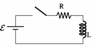 <strong>An LR circuit is hooked up to a battery as shown in the figure,with the switch initially open.The resistance in the circuit is R = 11.0,the inductance is L = 3.00 H,and the battery maintains a voltage of E = 36.0 V.At time t = 0 the switch is closed.How much time (in seconds)does it take until the voltage across the resistor is equal to the voltage across the inductor? </strong> A)0.189 B)0.236 C)0.295 D)0.369 E)0.462
