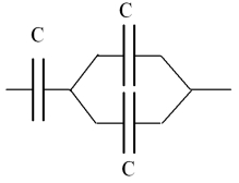 <strong>In the circuit shown,what would be the equivalent single capacitor which would replace the three? </strong> A)3 C B)C/3 C)2 C/3 D)4 C/3 E)2 C