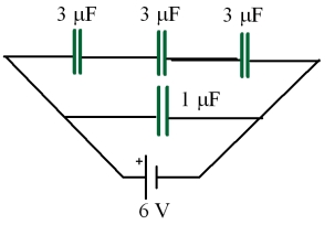 <strong>What is the energy ( \mu J)stored in the capacitors in this circuit? </strong> A)72 B)36 C)162 D)60 E)0.333