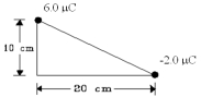 <strong>Two point charges are placed on two of the corners of a triangle as shown.Find the magnitude of the electric field at the third corner of the triangle.  </strong> A)3.9 * 10<sup>6</sup> N/C B)4.5 * 10<sup>6</sup> N/C C)5.4 * 10<sup>6</sup> N/C D)6.7 * 10<sup>6</sup> N/C E)7.1 * 10<sup>6</sup> N/C <div style=padding-top: 35px> 