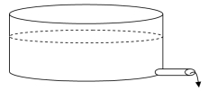 <strong>The cylindrical container in figure has a radius of 1 m and contains motor oil with viscosity of 0.3 Pa s and a density of 670 kg m<sup>-3</sup>.Oil is seen to flow out of the 20-cm long,2-cm diameter tube at the bottom of the container.How long will it take 5.65 * 10<sup>-3</sup> m<sup>3</sup> of oil to flow out of the tube? Assume the change in the level of the oil in the reservoir over the time period is negligible.  </strong> A)10 seconds B)14 seconds C)21 seconds D)19 seconds E)26 seconds <div style=padding-top: 35px> 