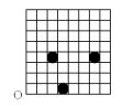 <strong>A 16 cm by 16 cm checkerboard has a mass of 207 g.There are three 31.0-g checkers located on the checkerboard as shown in the figure.Relative to O,the origin,located at the bottom,left-hand corner of the checkerboard,where is the center of mass of the checkerboard and checkers system? </strong> A)(7.9 cm,6.5 cm) B)(8.1 cm,6.7 cm) C)(8.1 cm,7.1 cm) D)(8.3 cm,6.5 cm) E)(8.3 cm,6.8 cm)