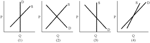 Figure 18-3 -In which panel of Figure 18-3 would an excise tax be borne entirely by the consumer?
