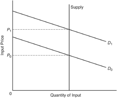 <strong>The following questions are based on the following diagram, representing the supply and demand curves for an input: The price of this input is called</strong> A) wage. B) the pure interest rate. C) profit. D) rent. E) a risk premium.