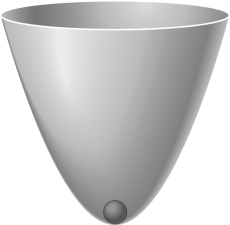 What type of equilibrium does the figure shown represent? If the marble is moved from its current location by a small amount, what will happen to it?  <div style=padding-top: 35px> 