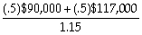 PV(equity cash flows)= = $90,000 C/F (weak economy)= $90,000 (unlevered)- $45,000(1.05)(debt)= $42,750 (levered) C/F (strong economy)= $117,000 (unlevered)- $45,000(1.05)(debt)= $69,750 (levered) Returns =