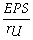 EPS = (EBIT)/ Shares outstanding = ($6M)/ 5M shares = $1.20 EPS (unlevered) V =   $12.00 =   so r<sub>U</sub> = .10 r<sub>E</sub> = r<sub>U</sub> +   (r<sub>U</sub> - r<sub>D</sub>) r<sub>E</sub> = .10 +   (.10 - .06)= .11 or 11% EPS = (EBIT - Interest)/ Shares outstanding = ($6M - .06 × $12)/ 4M shares = $1.32 EPS V =   = $12.00 which equals the original stock.