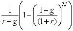 <strong>Which of the following statements regarding growing annuities is false?</strong> A) A growing annuity is a stream of N growing cash flows, paid at regular intervals. B) We assume that g < r when using the growing annuity formula. C) PV of a growing annuity = C ×   D) A growing annuity is like a growing perpetuity that never comes to an end. <div style=padding-top: 35px> 
