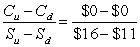This problem requires a two period binomial tree.The solution will start by solving the value of the call option for the up and down branches as of year 1 and then solve for the final value of the option at year 0.   Up branch D =   = 0 B =   =   = 0 C = SD + B = $13(0)+ (0)= $0 Down Branch D =   = -0.6 B =   =   = 6.285714 C = SD + B = $8(-0.6)+ (6.285714)= $1.49 Value at year 0 D =   = -0.298 B =   =   = 3.874 C = SD + B = $10(-0.298)+ 3.874 = $0.89