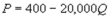 <strong>Kate's Great Crete (KGC)is a local monopolist of ready-mix concrete.Its annual demand function is ,where P is the price,in dollars,of a cubic yard of concrete and Q is the number of cubic yards sold per year.What is KGC's inverse demand function?</strong> A) B) C) D)