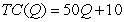 <strong>Suppose a firm's short run total cost curve can be expressed as S .This firm's short-run marginal cost can be expressed as</strong> A) . B) . C) 50. D) 10.