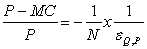 <strong>The percentage contribution margin (PCM) for each firm in a Cournot equilibrium can be calculated using the following formula:</strong> A)   B)   C)   D)   <div style=padding-top: 35px> 