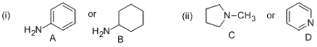 <strong>Select the strongest base in each pair of compounds. </strong> A) A and C B) A and D C) B and C D) B and D