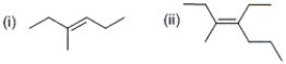<strong>What is the configuration of each of the alkenes shown below? </strong> A) (i) cis (ii) cis B) (i) trans (ii) trans C) (i) cis (ii) trans D) (i) trans (ii) cis