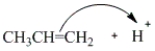 <strong>Which of the following curved arrows correctly describes the first step of the reaction of propene with a hydrogen halide?</strong> A) B) C) D) None of these are correct.