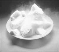 Consider the following phase diagram of water. The temperature and pressure scales are greatly reduced (and are non-linear) -The substance shown in the image is dry ice (solid CO<sub>2</sub>) which is composed of molecules in the crystal lattice. What type of intermolecular force holds the molecules together in the crystal?