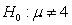 <strong>A garbage collector believes that he averages picking up more than four tons of garbage per day. What is the null hypothesis for his statement?</strong> A) B) C) D)