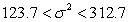 <strong>What is the 90% confidence interval for the variance of exam scores for 28 algebra students, if the standard deviation of their last exam was 12.7?</strong> A) B) C) D)