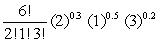 <strong>Use the multinomial formula to find the probability for the following situation. X<sub>1</sub> = 2, X<sub>2</sub> = 1, X<sub>3</sub> = 3 when n = 6, p<sub>1</sub> = 0.3, p<sub>2</sub> = 0.5, p<sub>3</sub> = 0.2</strong> A) <sup> </sup> B) C) D)