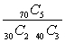 <strong>A bag contains 30 white marbles and 40 black marbles. If 5 marbles are chosen, what is the probability that there will be 2 white marbles and 3 black marbles?</strong> A) B) C) D)