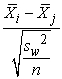 <strong>Complete the formula for the Tukey test: q =</strong> A) B) C) D)