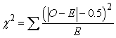 The method that uses the formula is called the __________ correction for continuity.