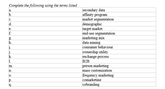 MATCHING _____ focuses on the precise way a business-to-business purchaser will use a product.