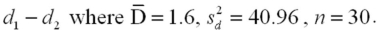 Find a 98 percent confidence interval for the paired difference