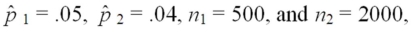 Using a 90 percent confidence interval of [-.0076,.0276] for the difference between the proportions of failures in factory 1 and factory 2,where   can we reject the null hypothesis at α = .10? <div style=padding-top: 35px> 