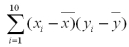 Researchers wish to study fuel consumption rates based on speed.The data from 10 cars is below: It can be shown that for these data: = 41.9, = 17.8, <sup>2</sup> = 2352.9, <sup>2</sup> = 267.6, = -270.2 Calculate the sample covariance.