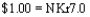 Suppose a U.S. citizen purchases a one-year Norwegian bond that yields 10 percent interest. Between the purchase date and the maturity date, the exchange rate changes from   to   How much was initially invested in the bond if the dollar value of the proceeds at maturity is $3,500? (roundoff up to the nearest whole number)