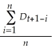   Sample calculations for each follow: Moving Average:   =   F<sub>7</sub> =   = 115.7 Weighted Moving Average:   =   F<sub>7</sub> = 0.6 × 135 + 0.3 × 115 + 0.1 × 97 = 125.2 Exponential Smoothing: F<sub>t</sub><sub>+1</sub> = αD<sub>t</sub> + (1 - α)F<sub>t</sub> F<sub>7</sub> = 0.7 × 135 + 0.3 × 135 = 135