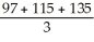   Sample calculations for each follow: Moving Average:   =   F<sub>7</sub> =   = 115.7 Weighted Moving Average:   =   F<sub>7</sub> = 0.6 × 135 + 0.3 × 115 + 0.1 × 97 = 125.2 Exponential Smoothing: F<sub>t</sub><sub>+1</sub> = αD<sub>t</sub> + (1 - α)F<sub>t</sub> F<sub>7</sub> = 0.7 × 135 + 0.3 × 135 = 135