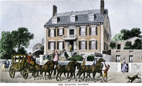 <strong>  The architectural style of Hancock Mansion in Boston shown in the image is modeled after buildings in __________.</strong> A) Spain B) Russia C) England D) France <div style=padding-top: 35px> 