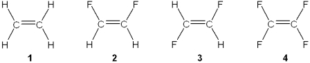 <strong>Which of the following molecules has a molecular dipole moment? </strong> A)1 B)2 C)3 D)4