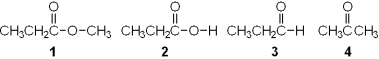 <strong>Which of the following is an carboxylic ester? </strong> A)1 B)2 C)3 D)4