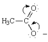 The curved arrows in the resonance structure for the acetate ion shown below indicate the following alternative resonance structure for the acetate ion.