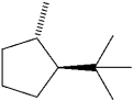 <strong>What is the IUPAC name of the following compound? </strong> A)trans-1-isopropyl-4-methylcyclopentane B)cis-1-tert-butyl-2-methylcyclopentane C)trans-1-tert-butyl-2-methylcyclopentane D)cis-1-isopropyl-2-methylcyclopentane