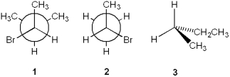 <strong>Which of the following compounds is/are chiral? </strong> A)only 1 B)only 1 and 2 C)only 2 and 3 D)1, 2 and 3