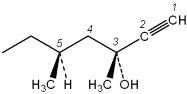 <strong>What is the configuration of the two chiral centers in the following molecule? </strong> A)3R,5R B)3R,5S C)3S,5R D)3S,5S
