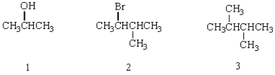 Of the compounds listed below, only 2 has a chiral centers.