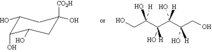  A natural product having [ \alpha ]<sub>D</sub> = +40.3<sup> \circ </sup> has been isolated and purified. Either of the following substances could be this natural product.  <div style=padding-top: 35px>  