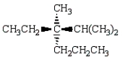 The following structures depicts (__)-3-ethyl-2,3-dimethylhexane.