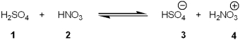 <strong>Which species is the conjugate acid in the following acid-base reaction? </strong> A)1 B)2 C)3 D)4