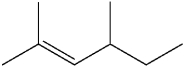 <strong>What is the IUPAC name of the following compound? </strong> A)1,3-dimethylhexene B)2,4-dimethyl-2-hexene C)2,4-dimethyl-1-hexene D)3,5-dimethyl-4-hexene