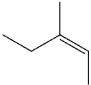 <strong>What is the IUPAC name of the following compound? </strong> A)(E)-3-methyl-3-pentene B)(Z)-3-methyl-3-pentene C)(E)-3-methyl-2-pentene D)(Z)-3-methyl-2-pentene