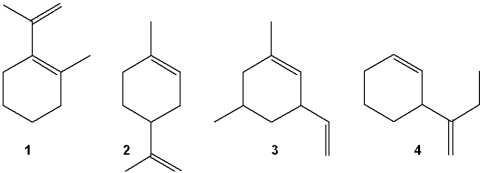 <strong>Which of the following is a terpene? </strong> A)1 B)2 C)3 D)4